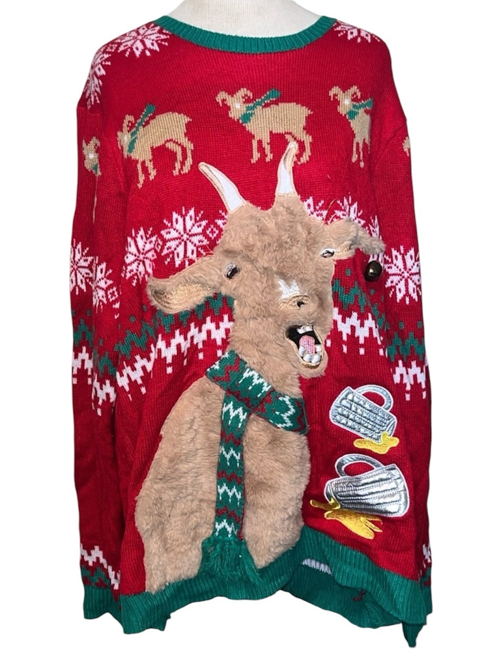 Jolly Sweaters, Drunk Goat, Ugly Christmas Sweater, size XXL